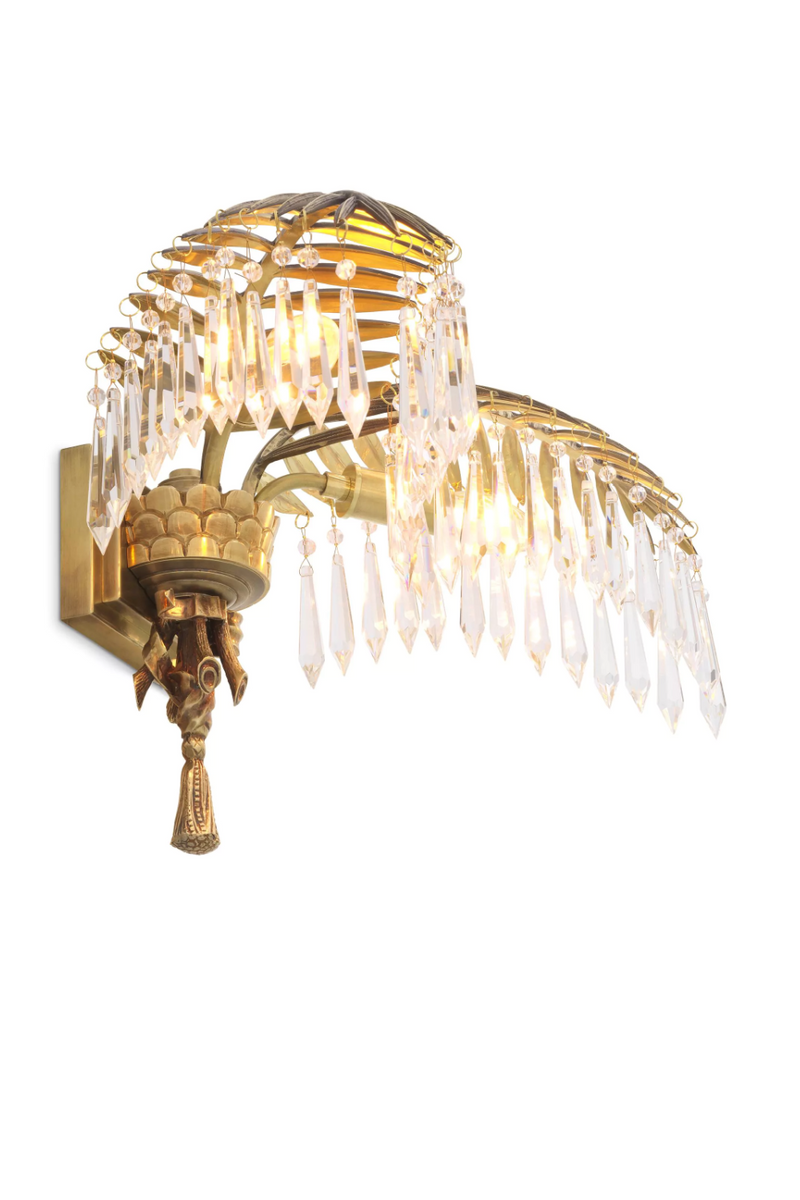 Vintage Brass Palm Leaf Wall Lamp - Eichholtz Hildebrandt | Eichholtz Miami