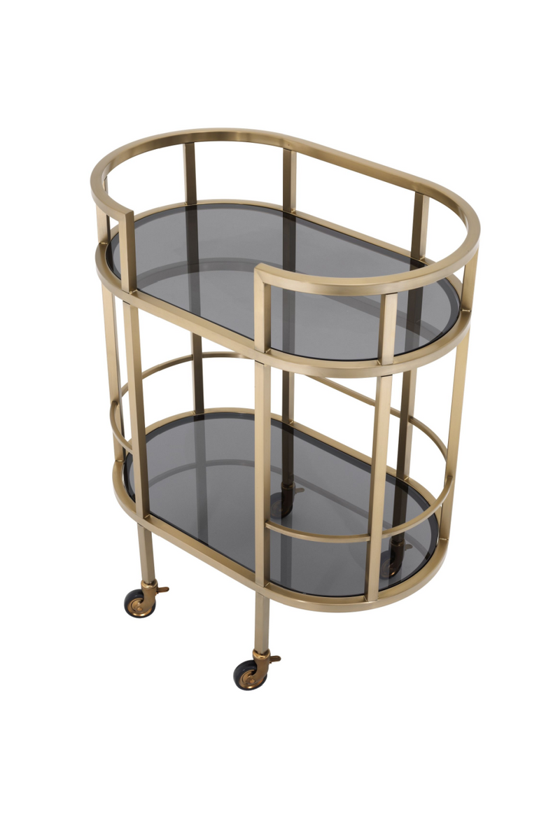 Brushed Brass Bar Cart | Eichholtz Townhouse | Eichholtzmiami.com