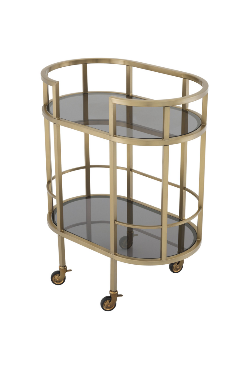 Brushed Brass Bar Cart | Eichholtz Townhouse | Eichholtzmiami.com