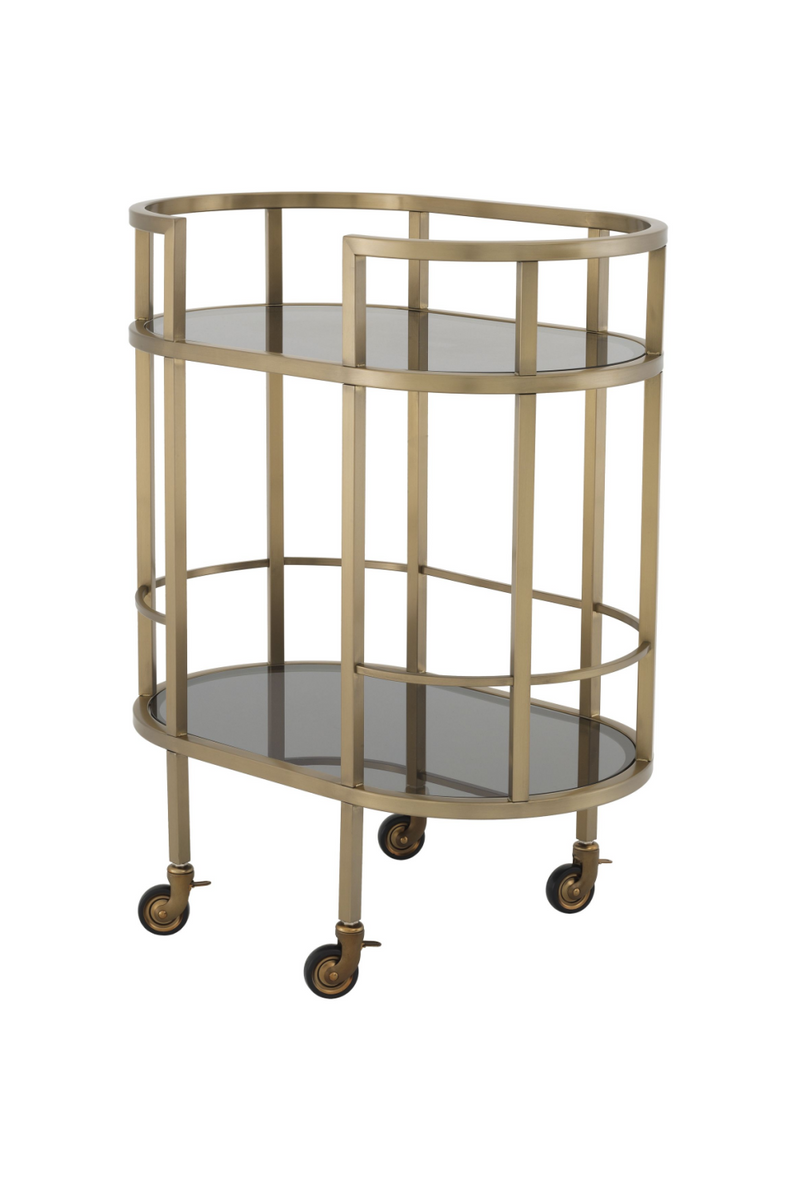 Brushed Brass Bar Cart | Eichholtz Townhouse | Eichholtzmiami.com