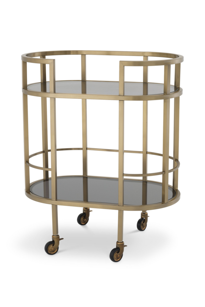 Brushed Brass Bar Cart | Eichholtz Townhouse | Eichholtzmiami.com