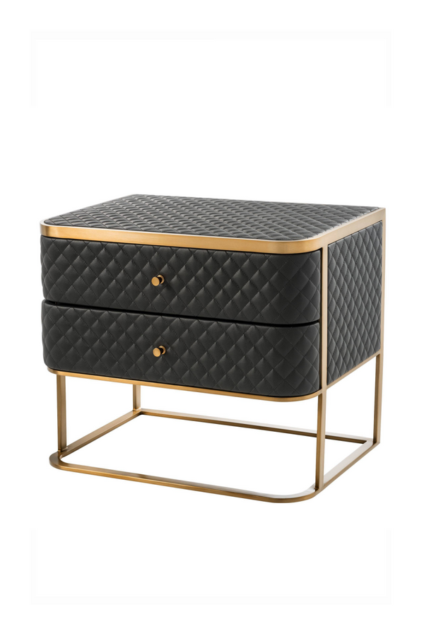 Black Leather Side Table | Eichholtz Monfort | Eichholtz Miami