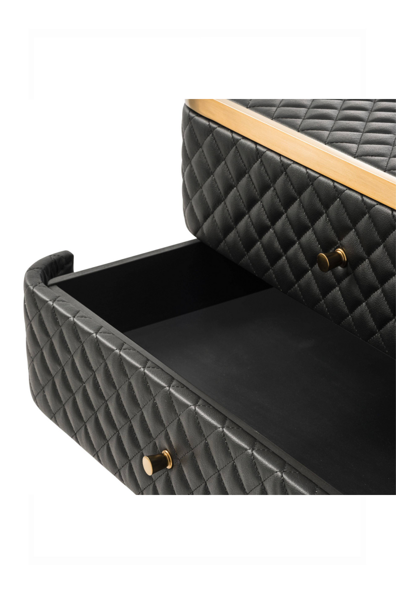 Black Leather Side Table | Eichholtz Monfort | Eichholtz Miami