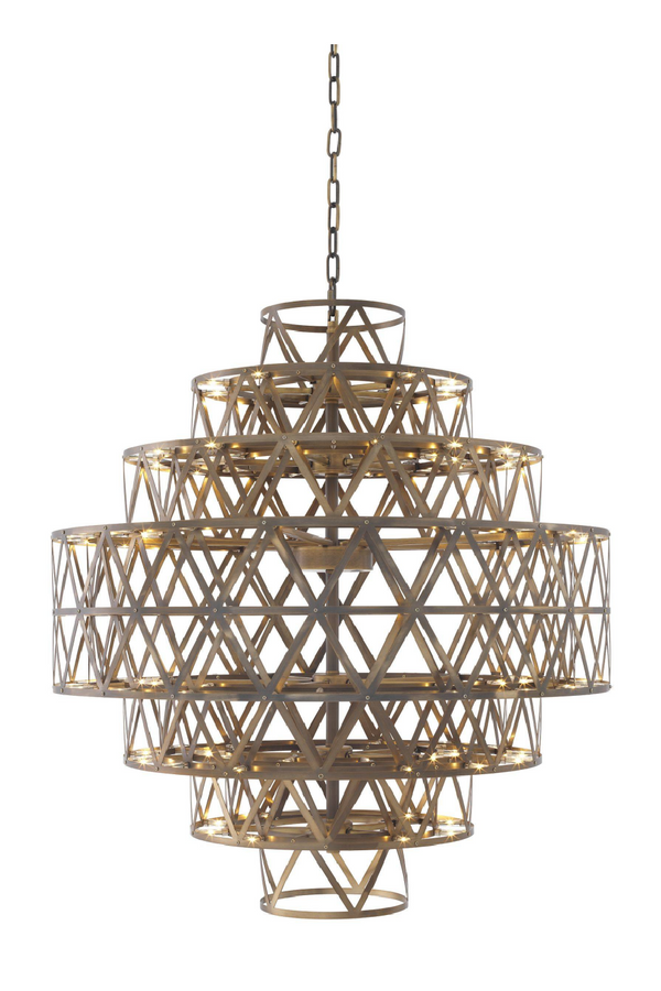 Antique Brass Finish Geometric Chandelier - Eichholtz Clinton | Eichholtz Miami