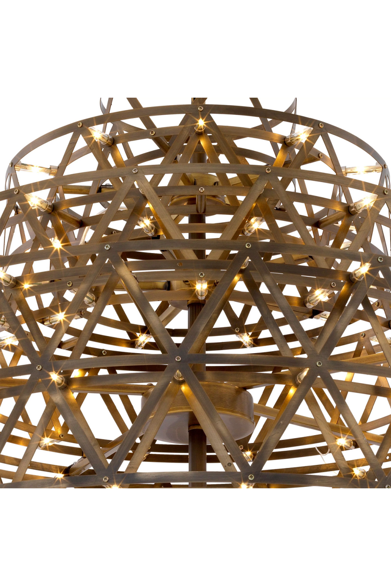 Antique Brass Finish Geometric Chandelier - Eichholtz Clinton | Eichholtz Miami