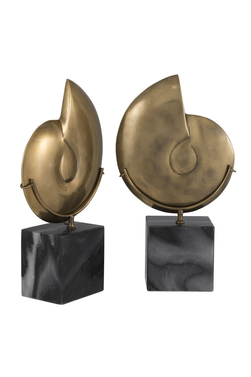 Vintage Brass Object Set of 2 | Eichholtz Ammonite | Eichholtzmiami.com