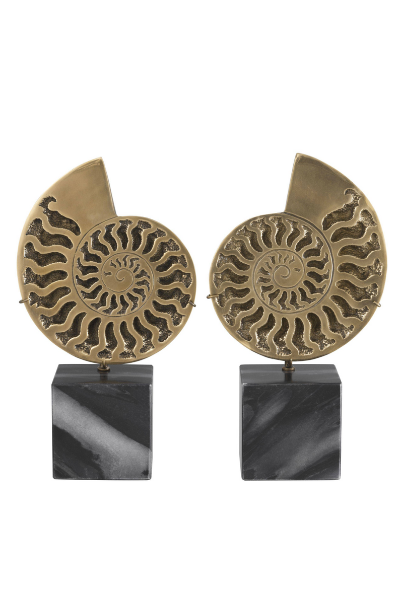 Vintage Brass Object Set of 2 | Eichholtz Ammonite | Eichholtzmiami.com