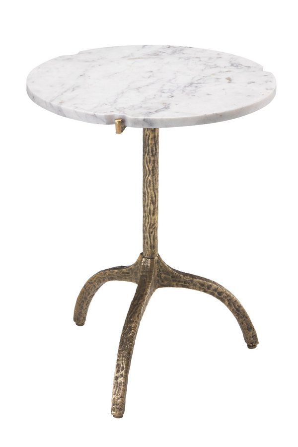 White Marble Brass Side Table | Eichholtz Cortina | Eichholtzmiami.com