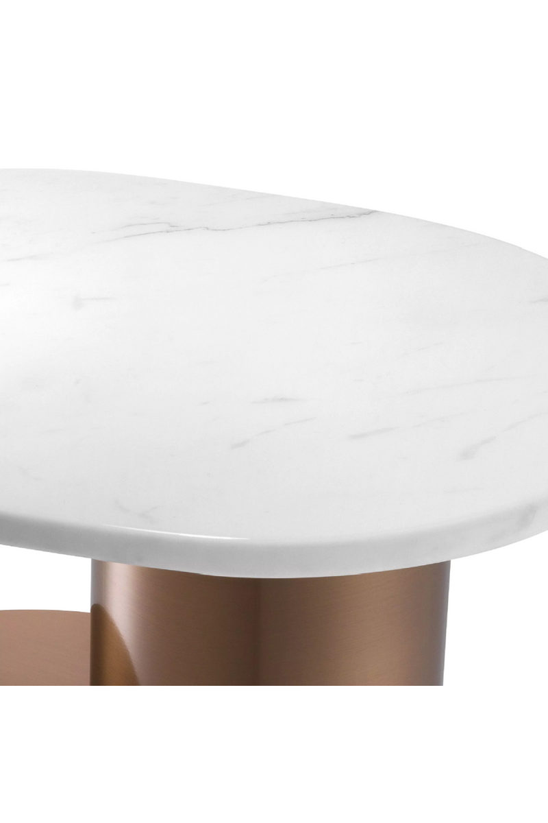 Copper Pedestal White Marble Side Table | Eichholtz Tosca | Eichholtz Miami