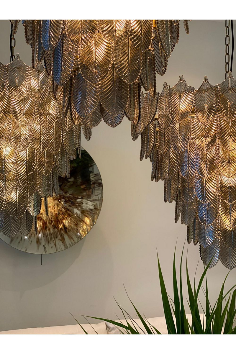 Smoked Glass Layered Chandelier | Eichholtz Verbier S | Eichholtz Miami