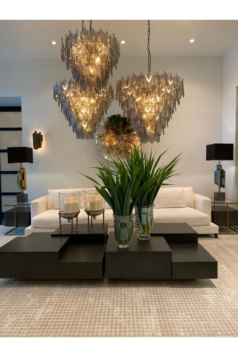 Smoked Glass Layered Chandelier | Eichholtz Verbier S | Eichholtz Miami