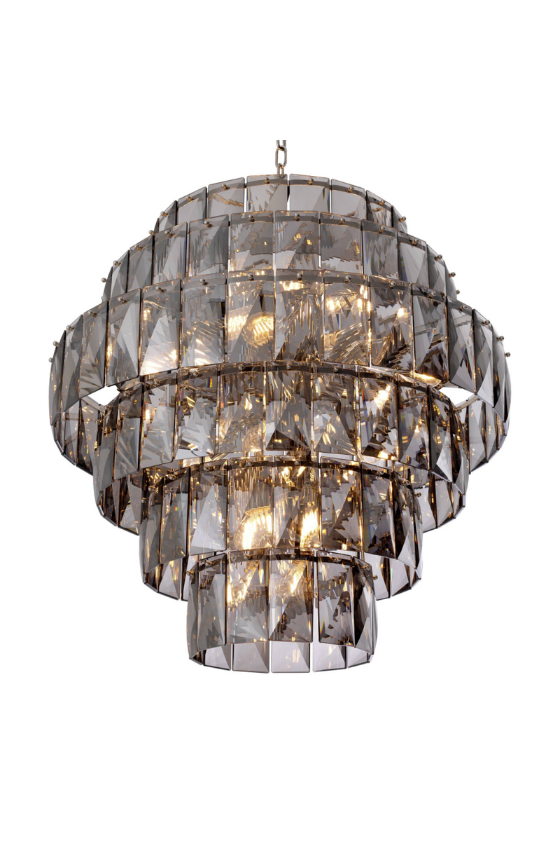 Nickel Smoked Glass Chandelier | Eichholtz Amazone L | Eichholtz Miami