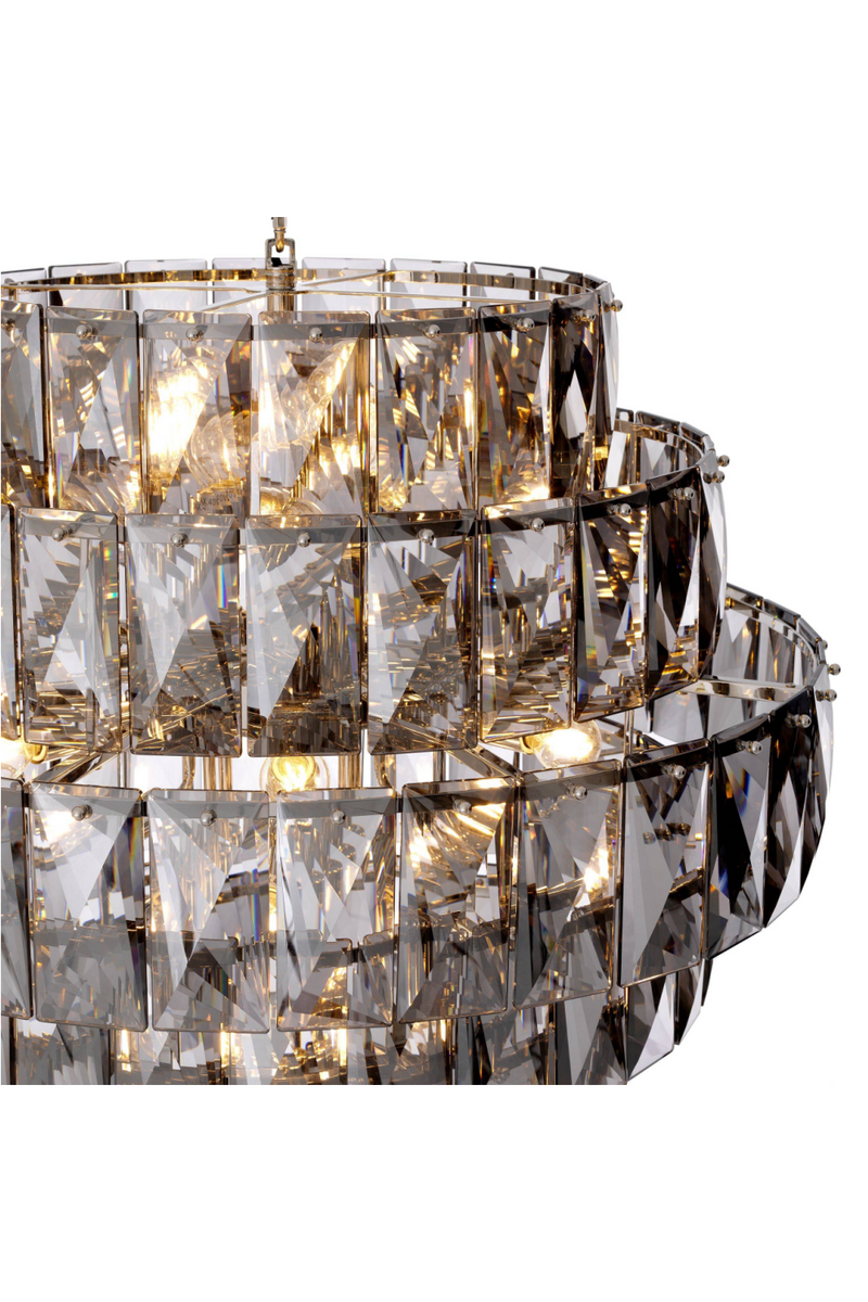 Nickel Smoked Glass Chandelier | Eichholtz Amazone L | Eichholtz Miami