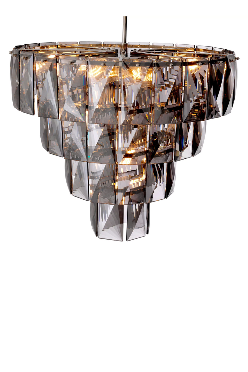 Nickel Smoked Glass Chandelier | Eichholtz Amazone S | Eichholtz Miami