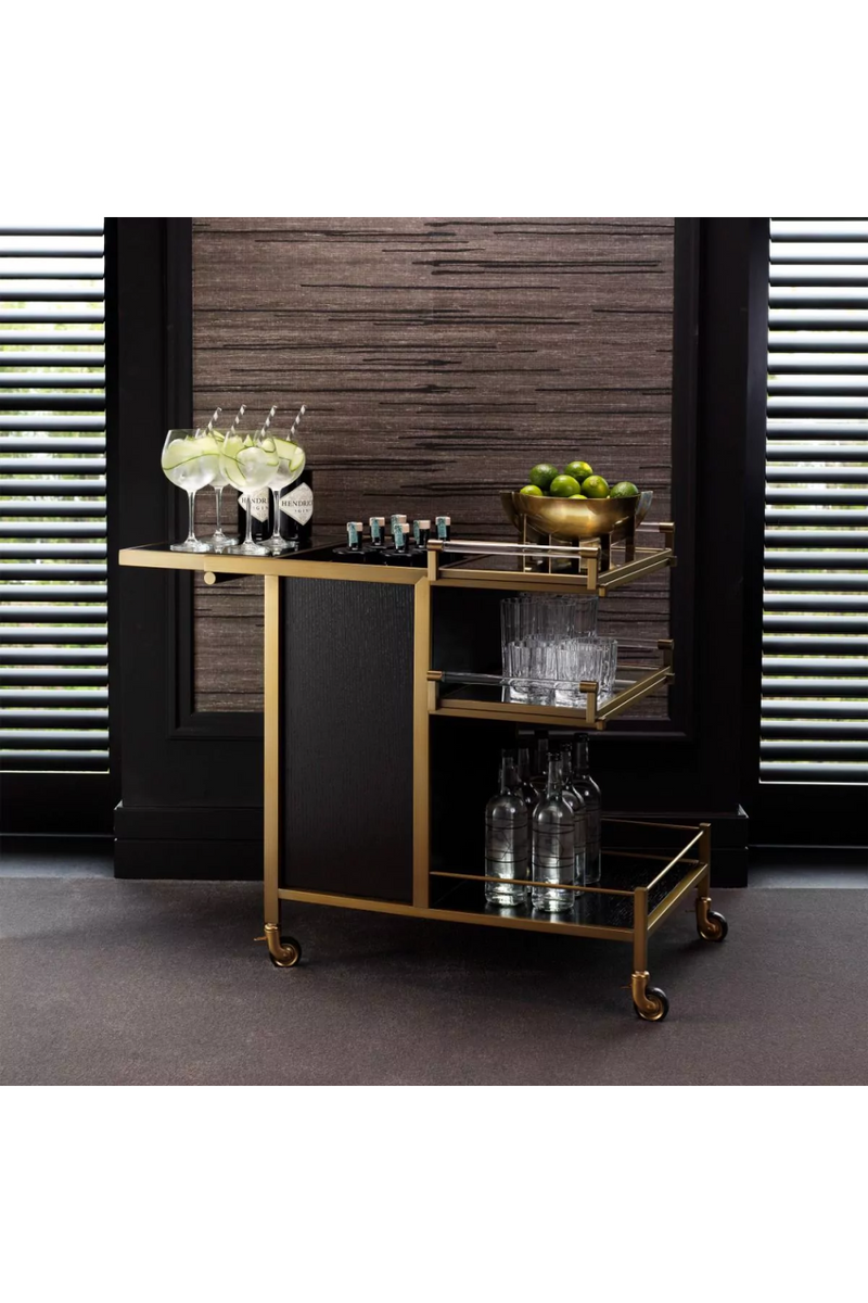 Brass and Black Oak Trolley | Eichholtz Eiffel |