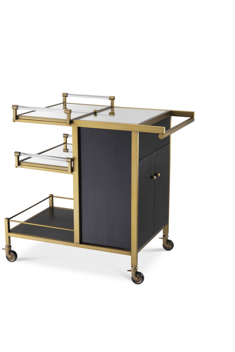 Brass and Black Oak Trolley | Eichholtz Eiffel |