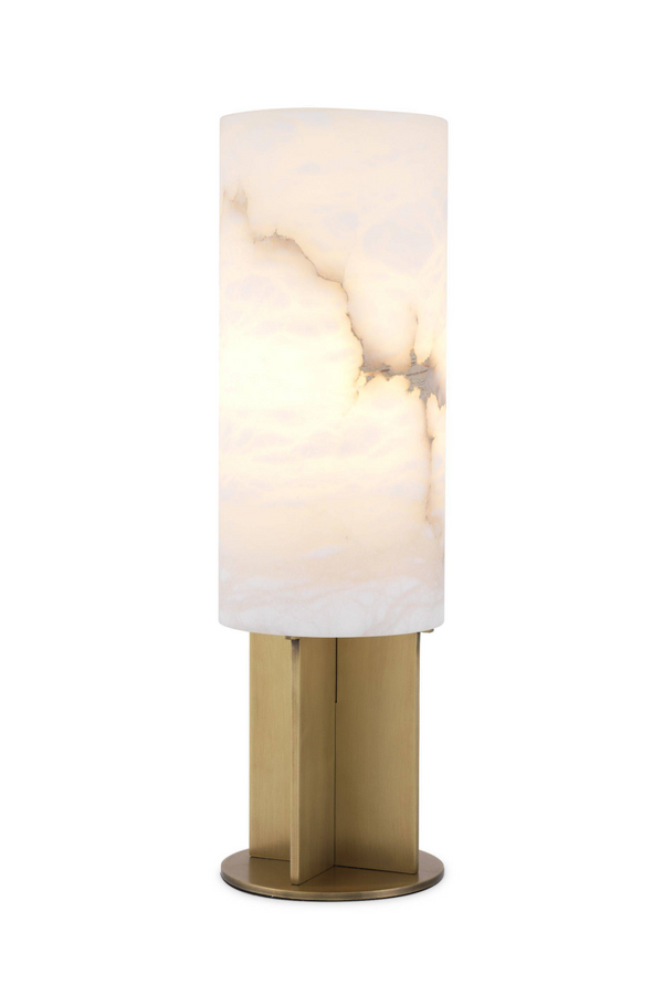 Round Brass Alabaster Table Lamp | Eichholtz | Eichholtz Miami