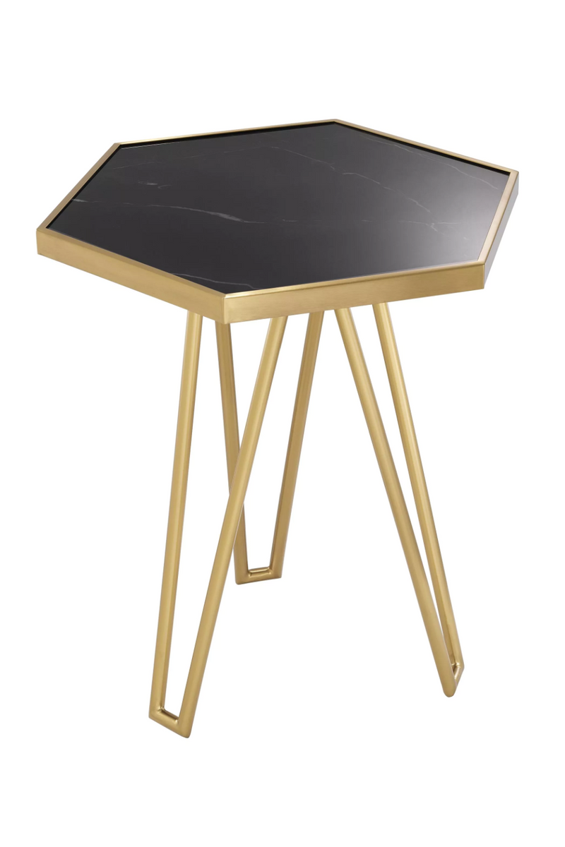 Hexagonal Brass Leg Side Table | Eichholtz Samson | Eichholtzmiami.com