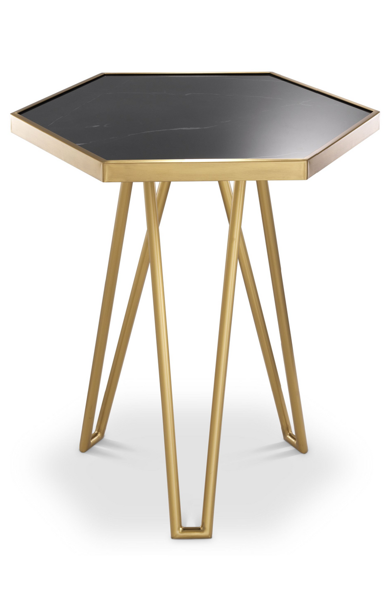 Hexagonal Brass Leg Side Table | Eichholtz Samson | Eichholtzmiami.com