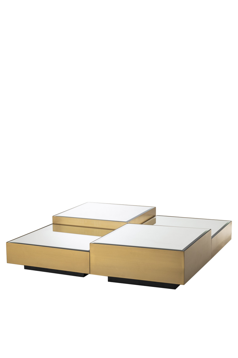 Brushed Brass Mirror Coffee Table Set of 4 | Eichholtz Esposito | Eichholtz Miami