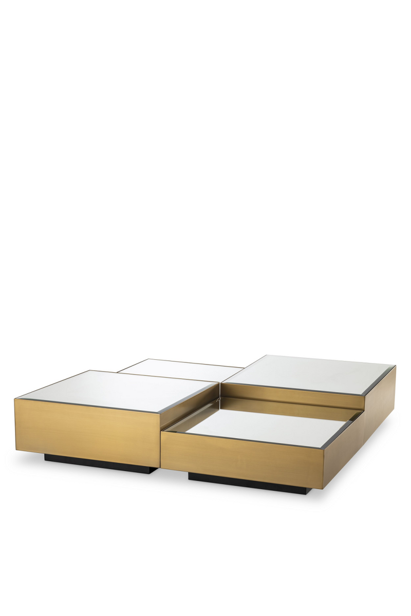 Brushed Brass Mirror Coffee Table Set of 4 | Eichholtz Esposito | Eichholtz Miami