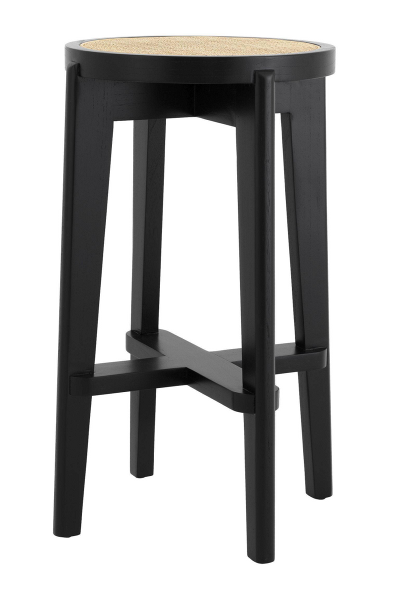 Black Rattan Bar Stool | Eichholtz Dareau |