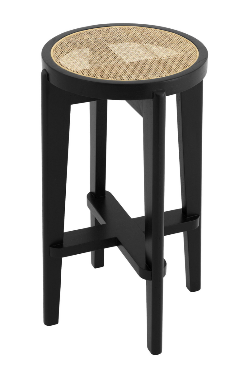 Black Rattan Bar Stool | Eichholtz Dareau |