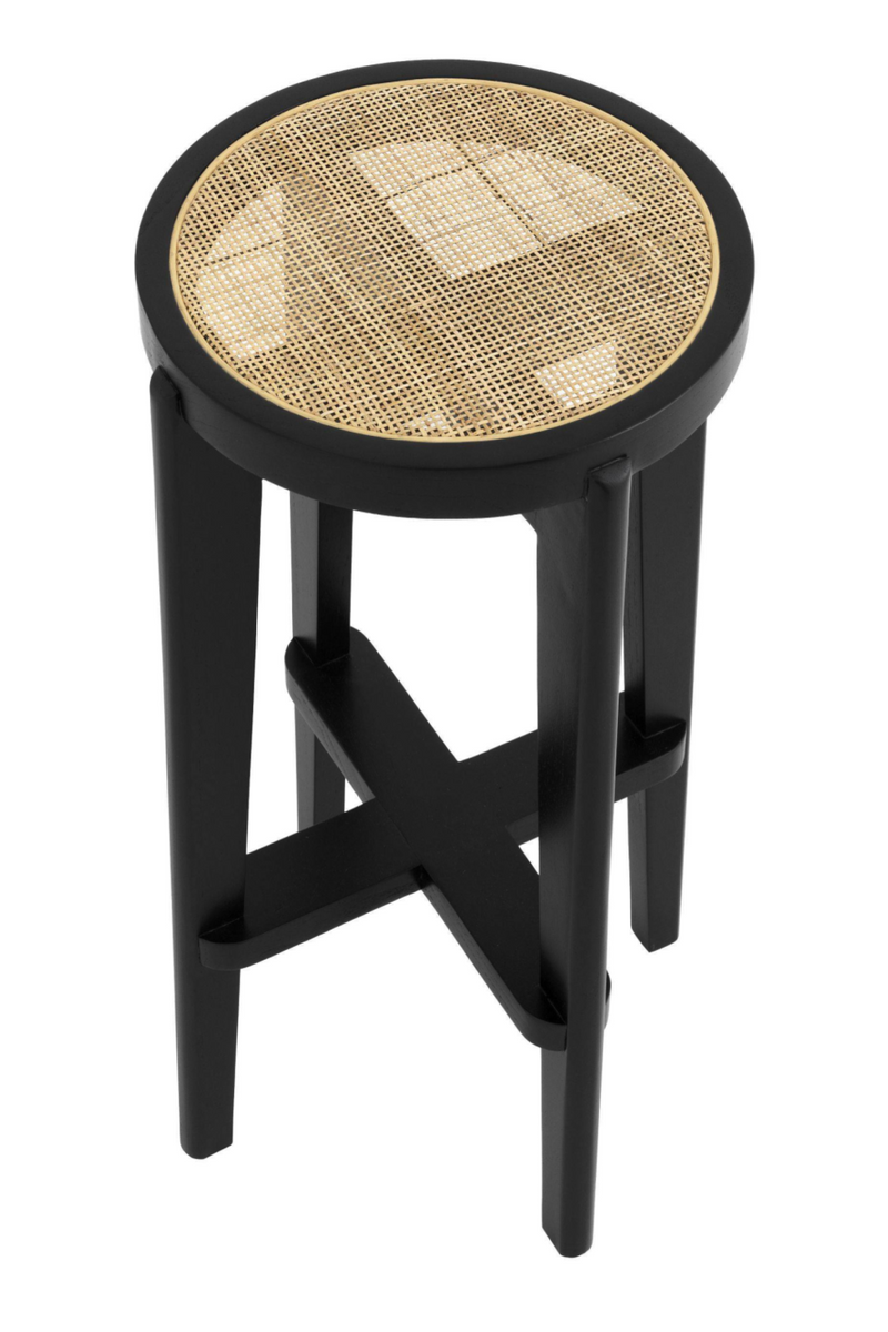 Black Rattan Bar Stool | Eichholtz Dareau |