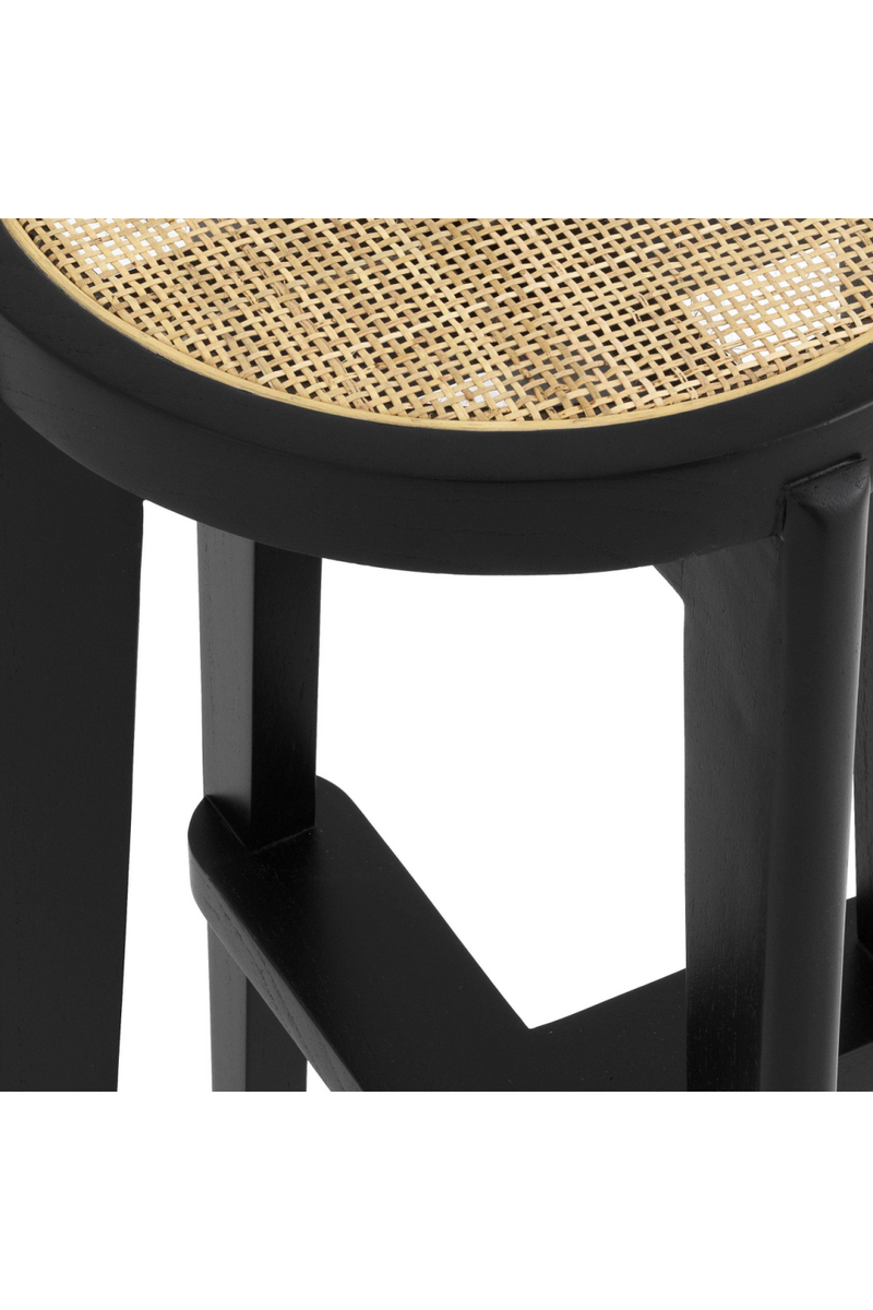 Black Rattan Bar Stool | Eichholtz Dareau |