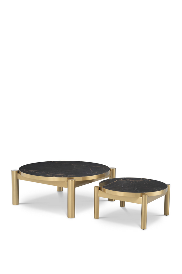 Brass Ceramic Marble Coffee Table Set | Eichholtz Quest | Eichholtz Miami