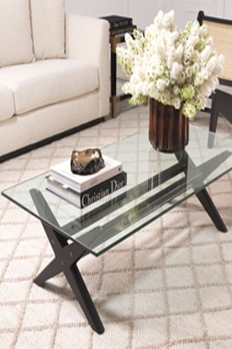 Black X-Shaped Legs Coffee Table | Eichholtz Maynor | Oroatrade.com