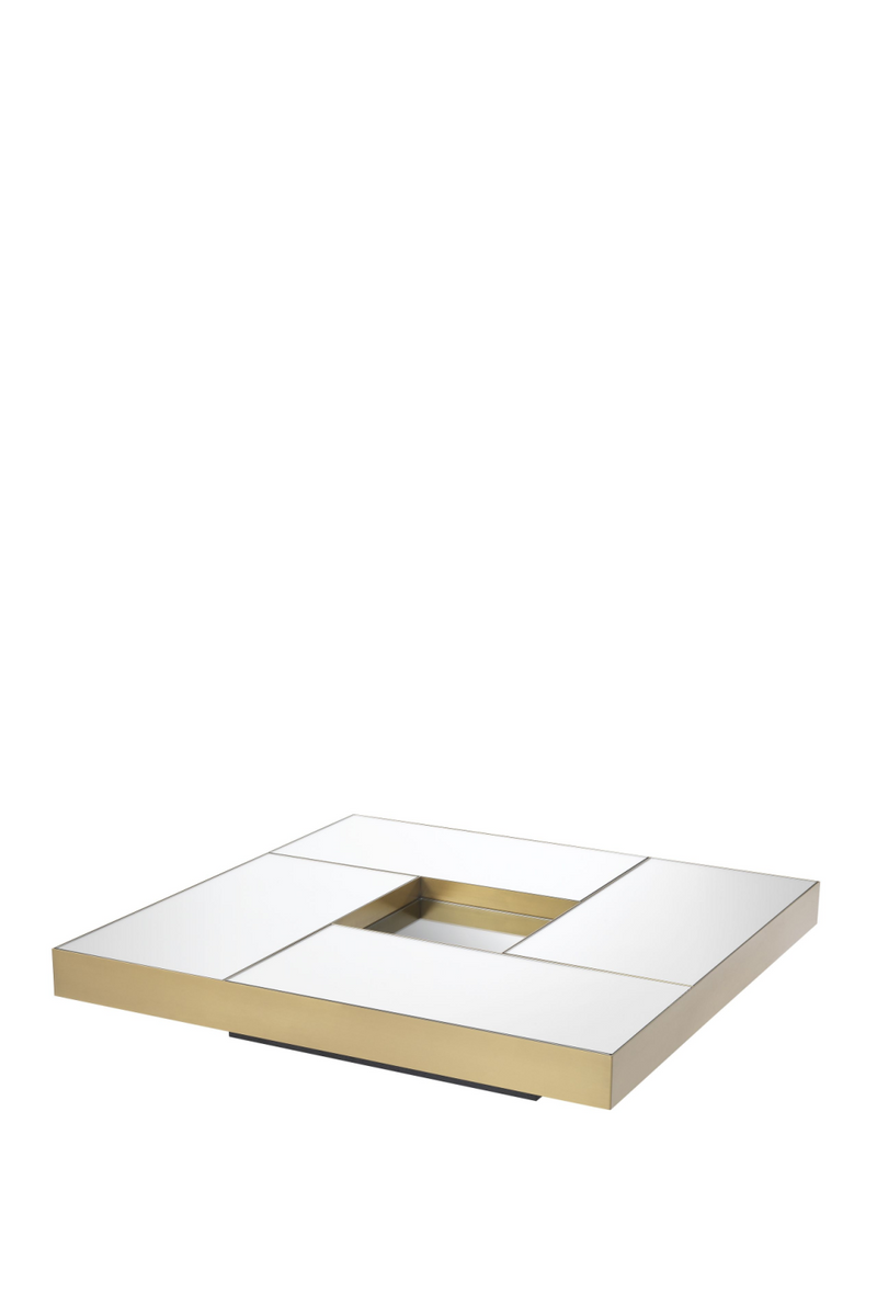 Brass Mirror Glass Pedestal Coffee Table | Eichholtz Allure | Eichholtz Miami