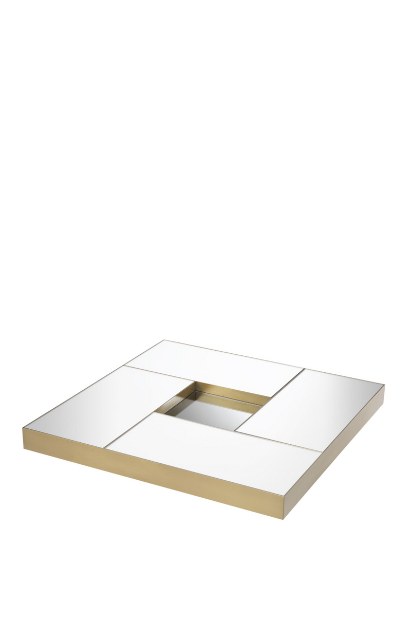 Brass Mirror Glass Pedestal Coffee Table | Eichholtz Allure | Eichholtz Miami