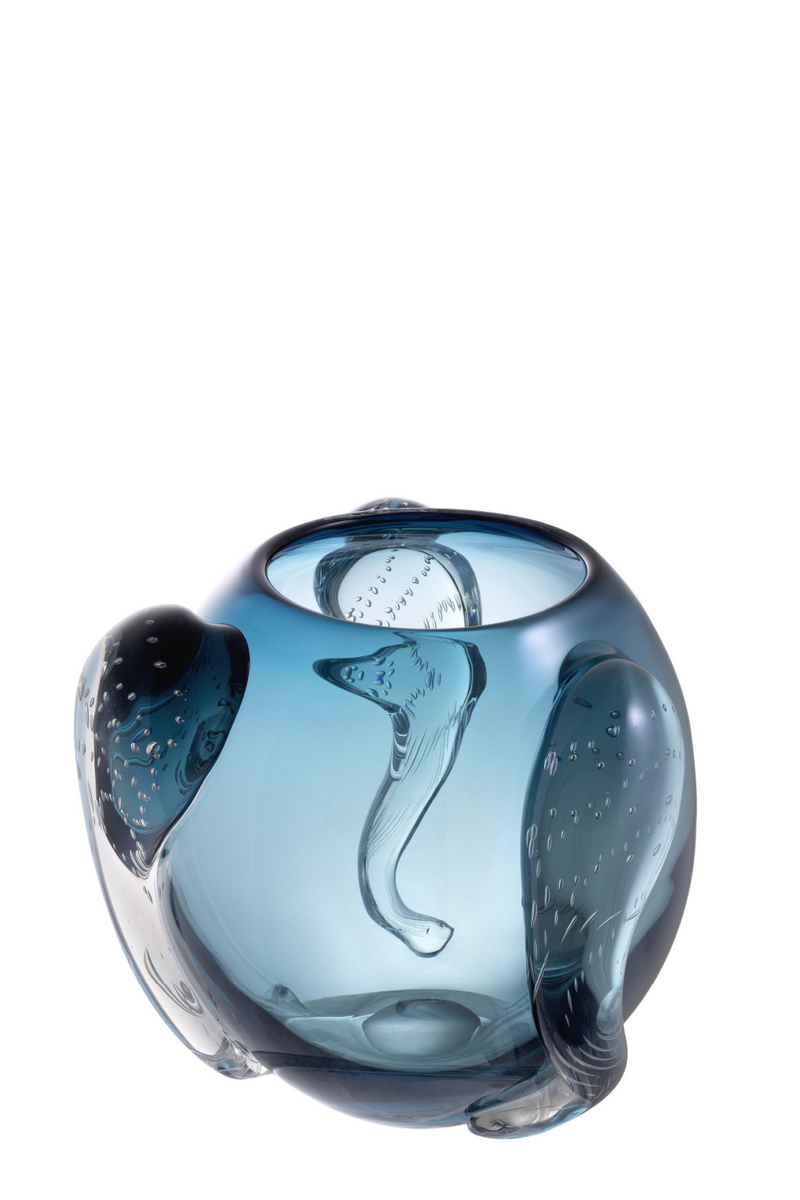 Eye-catching Blue Hand Blown Glass Vase - Eichholtz Sianluca L | Eichholtz Miami
