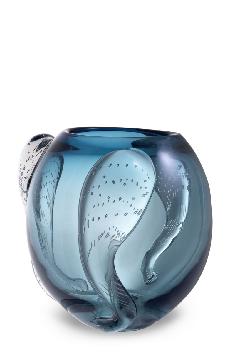 Eye-catching Blue Hand Blown Glass Vase - Eichholtz Sianluca L | Eichholtz Miami