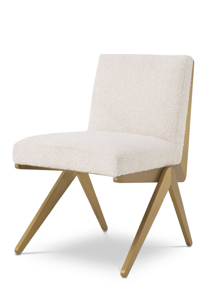 Cream Bouclé V-Leg Dining Chair | Eichholtz Fico | Eichholtzmiami.com