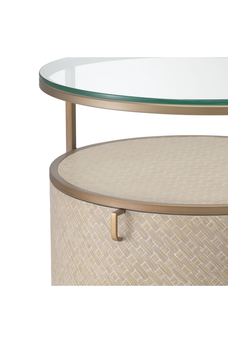 Round Woven Oak Bedside Table | Eichholtz Napa Valley | Eichholtzmiami.com