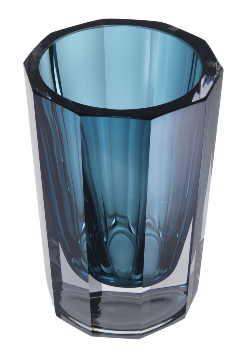 Blue Octagonal Glass Vase | Eichholtz Chavez L | Eichholtz Miami