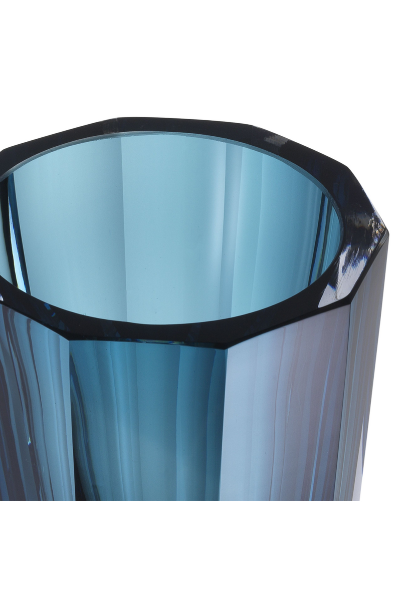 Blue Octagonal Glass Vase | Eichholtz Chavez L | Eichholtz Miami