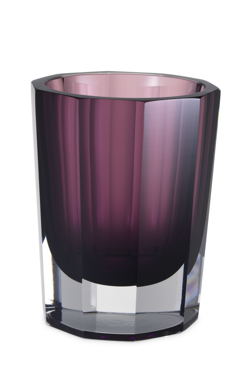 Purple Octagonal Glass Vase | Eichholtz Chavez S | Eichholtz Miami