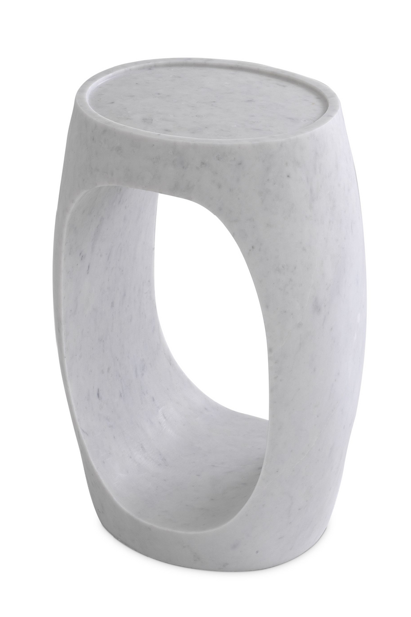 White Marble Round Side Table | Eichholtz Clipper High | Eichholtzmiami.com