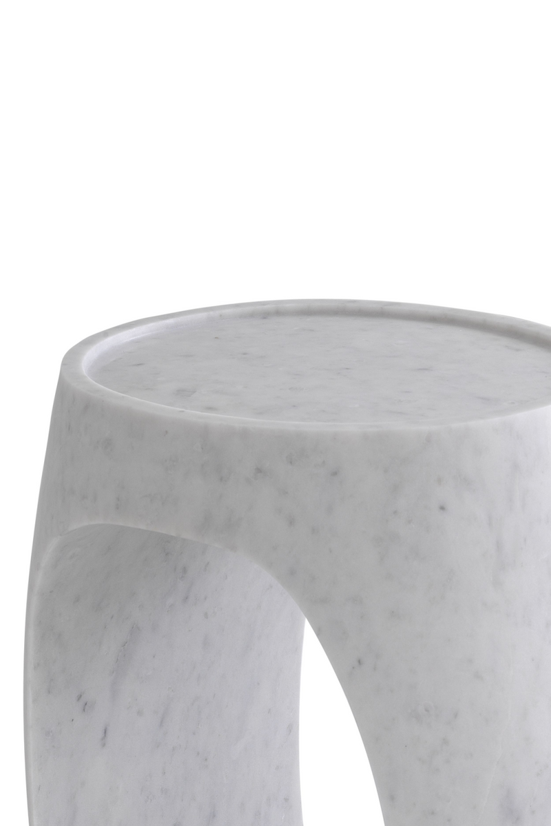 White Marble Round Side Table | Eichholtz Clipper High | Eichholtzmiami.com