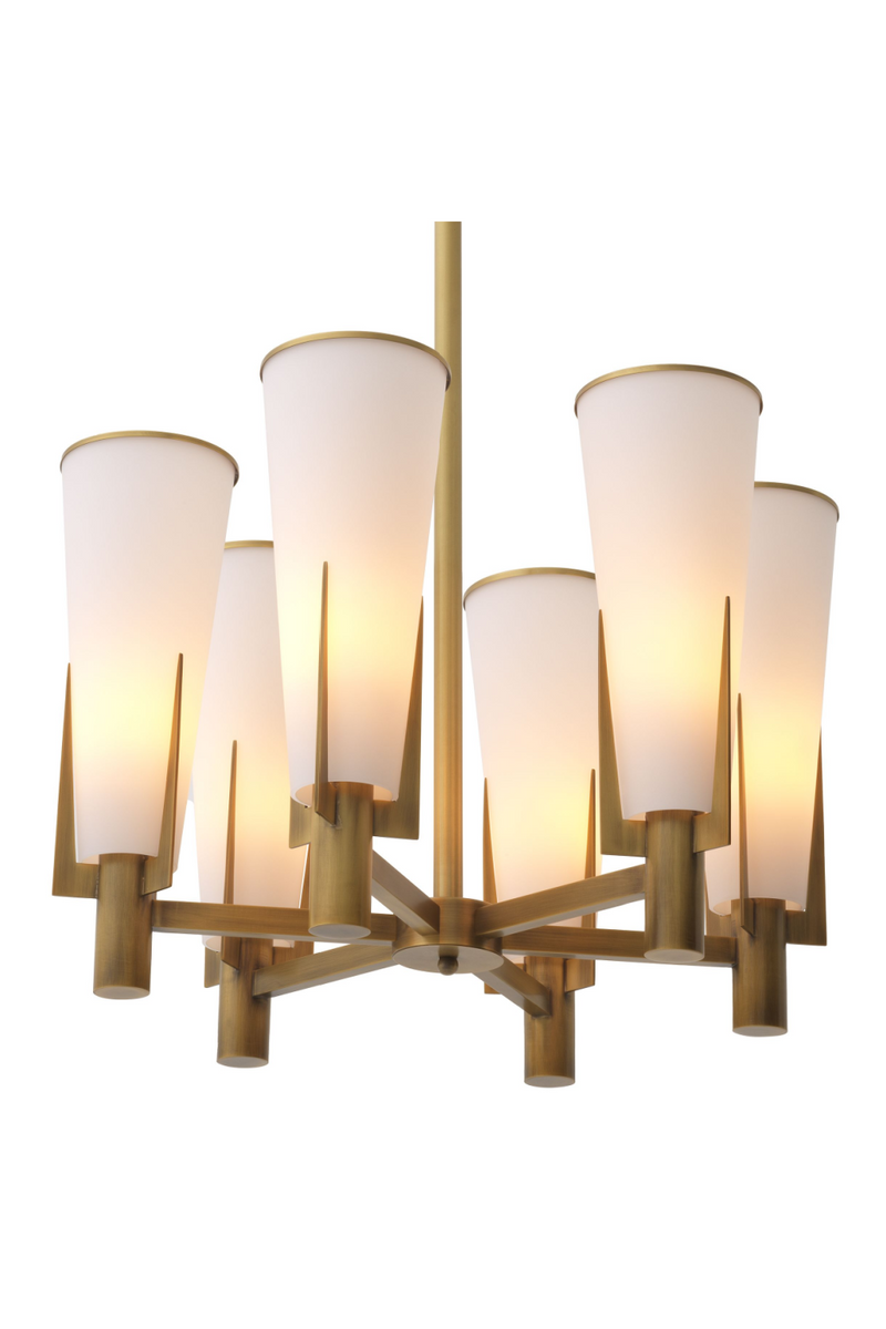 Antique Brass Conical Shade Chandelier | Eichholtz Dino | Eichholtzmiami.com