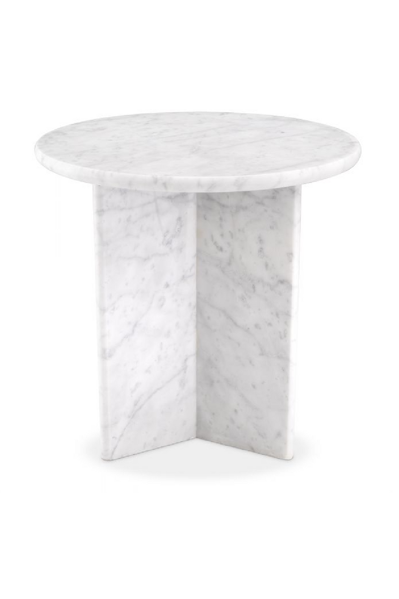 White Marble Round Side Table | Eichholtz Pontini | Eichholtz Miami