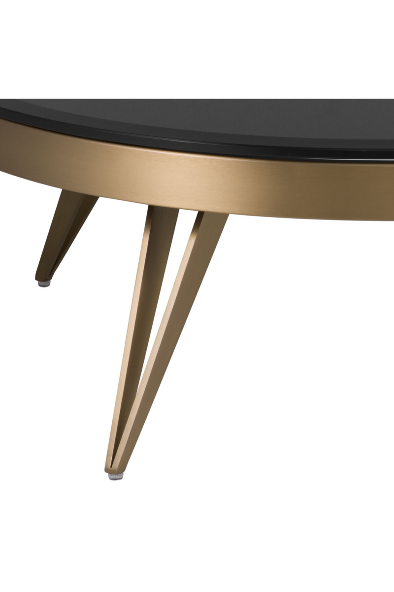 Brass Frame Black Glass Coffee Table | Eichholtz Rocco | Eichholtz Miami