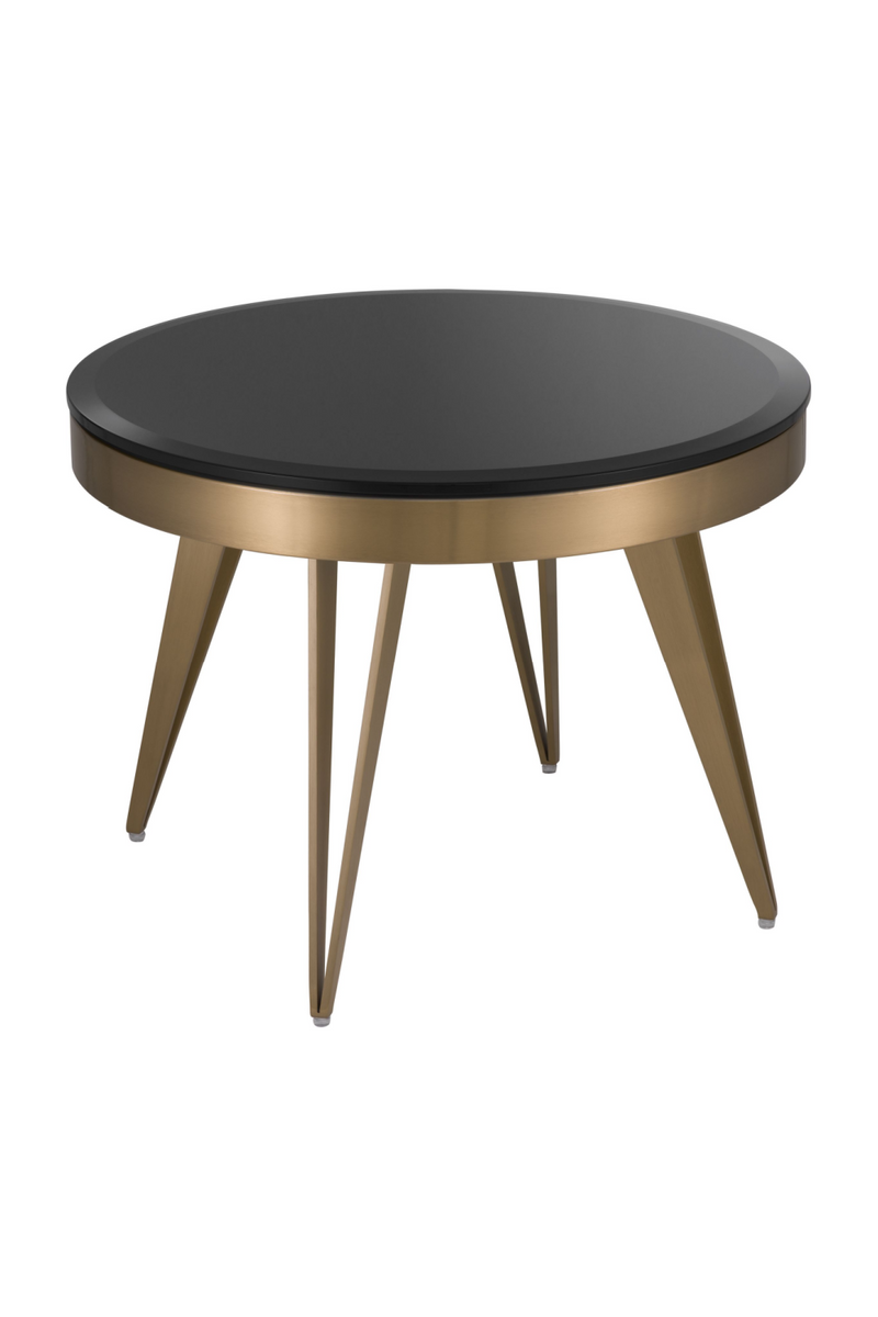 Brass Frame Black Glass Side Table | Eichholtz Rocco | Eichholtz Miami