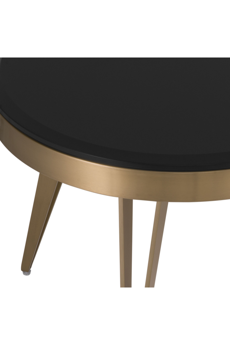 Brass Frame Black Glass Side Table | Eichholtz Rocco | Eichholtz Miami
