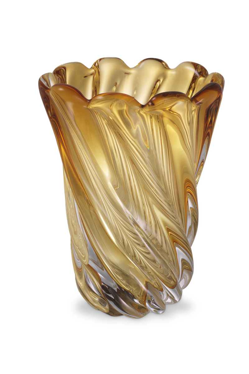 Yellow Swirling Glass Vase | Eichholtz Contessa - S | Eichholtz Miami