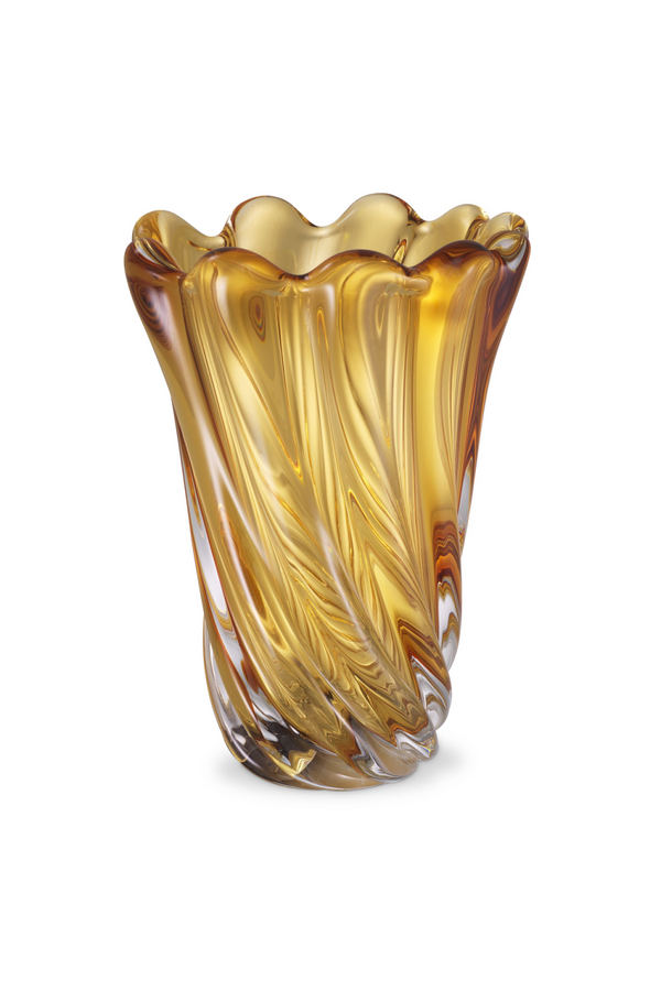 Yellow Swirling Glass Vase | Eichholtz Contessa - L | Eichholtz Miami