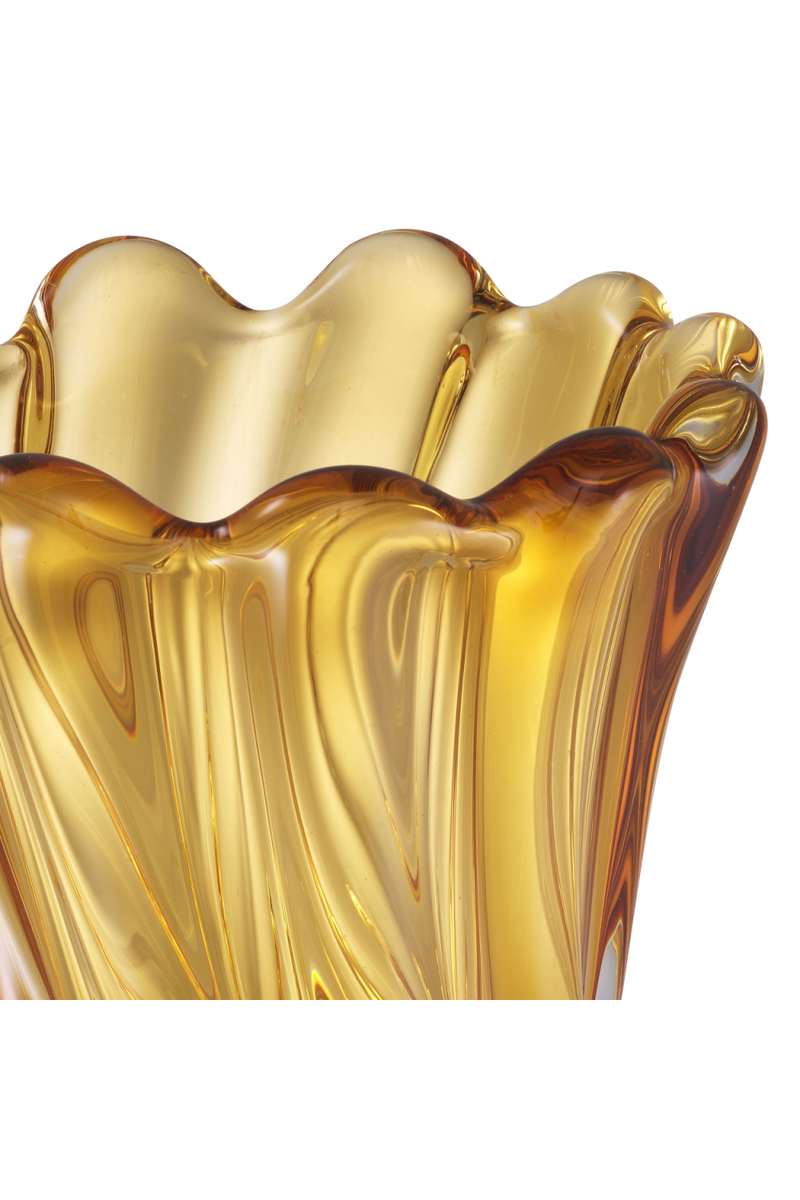Yellow Swirling Glass Vase | Eichholtz Contessa - L | Eichholtz Miami